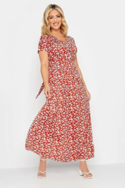 YOURS - Robe Rouge Animal Maxi Cache-Coeur