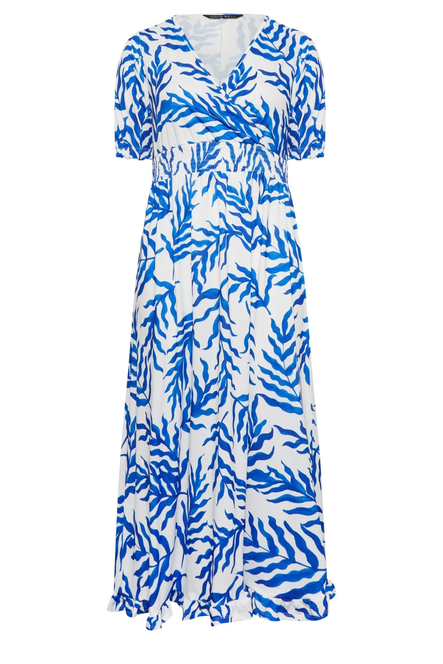 LIMITED COLLECTION - Robe Blanche Floral Bleue Volanté 8 LIMITED COLLECTION - Robe Blanche Floral Bleue Volanté – Image 6