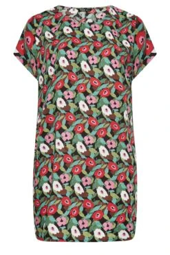 YOURS - Robe Verte Floral Coupe Droite -GrandeTendance Boutique 33872ec2 d6ad 40 137530 X
