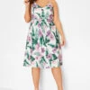 YOURS LONDON - Robe Blanche Fleurs Tropical