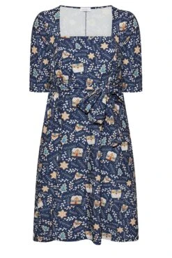 YOURS LONDON - Robe De Noël Bleue Pain D'Épice Manches Courtes -GrandeTendance Boutique 347f9f89 d0b0 41 161853 X