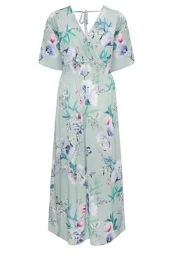 YOURS LONDON - Robe Plissée Verte Eau Floral Longueur Maxi -GrandeTendance Boutique 35d4e58f f439 4b 162126 Y