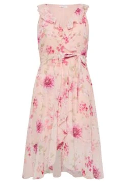YOURS LONDON - Robe Midi Rose Floral Coupe Volantée -GrandeTendance Boutique 36164bcb fe3a 4d 162054 X