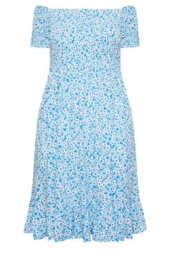 YOURS - Robe Bleue Ciel Floral Volanté Manches Courtes 14 YOURS - Robe Bleue Ciel Floral Volanté Manches Courtes -GrandeTendance Boutique 3624a886 1b54 4b 137331 X