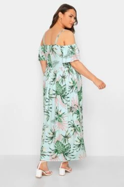 YOURS LONDON - Robe Verte Menthe Imprimé Feuilles Tropicales -GrandeTendance Boutique 36e2be17 b9e2 44 162205 C