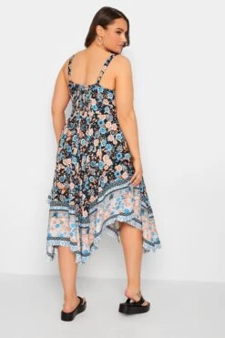 YOURS - Robe Noire Floral Bleu & Orange Ourlet Roulanté 11 YOURS - Robe Noire Floral Bleu & Orange Ourlet Roulanté -GrandeTendance Boutique 387dae11 1614 4c 137346 C
