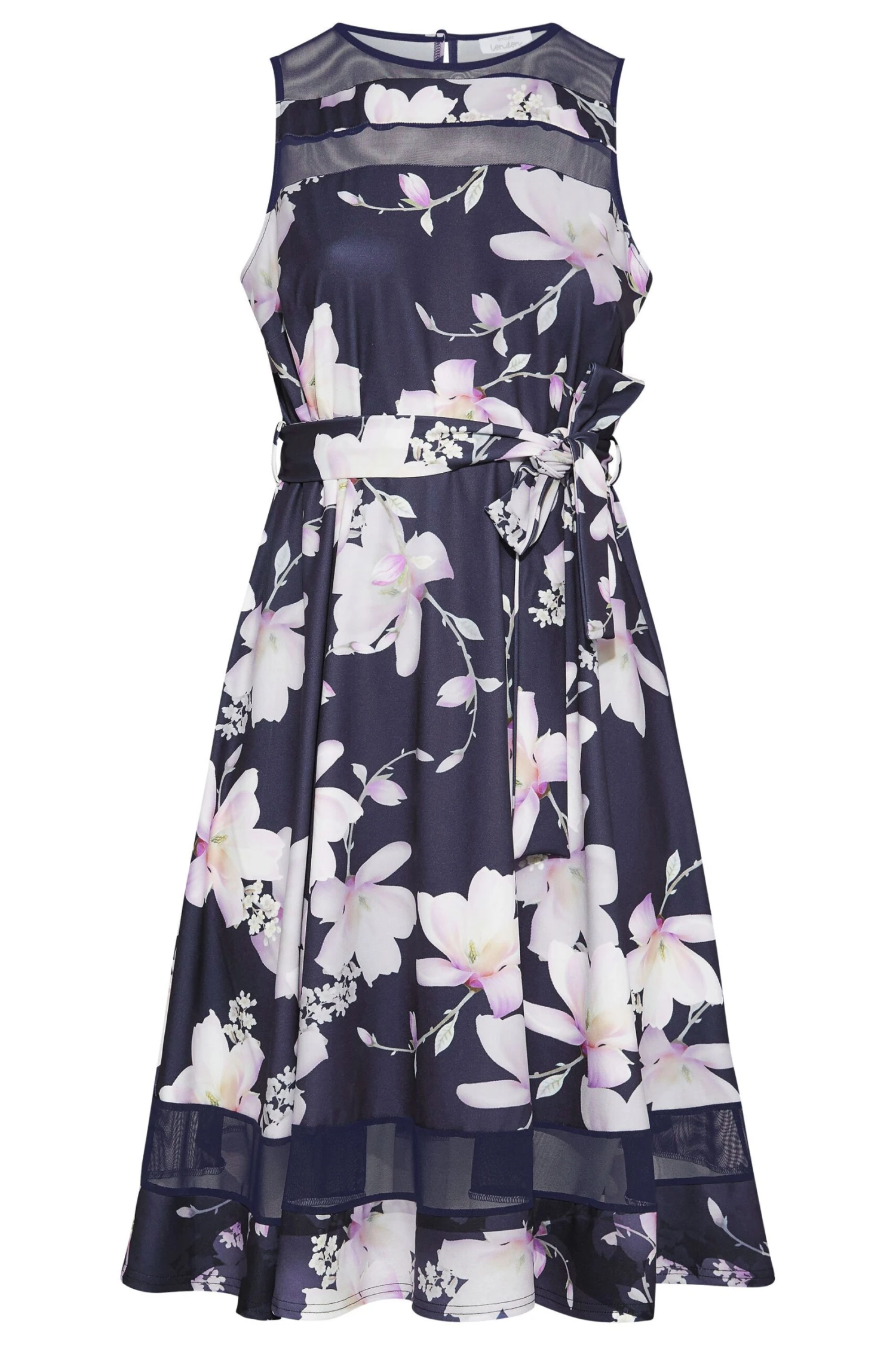 YOURS LONDON - Robe Bleue Floral Patineuse Avec Ceinture 8 YOURS LONDON - Robe Bleue Floral Patineuse Avec Ceinture – Image 6