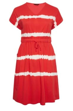 YOURS - Robe T-Shirt Rouge Midi Design Tie & Dye -GrandeTendance Boutique 39afb79a 6121 48 137270 X