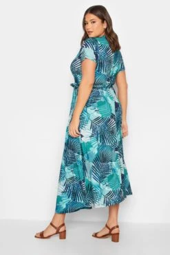 YOURS - Robe Bleue Turquoise Maxi Imprimé Feuilles Tropicales Cache-Coeur 11 YOURS - Robe Bleue Turquoise Maxi Imprimé Feuilles Tropicales Cache-Coeur -GrandeTendance Boutique 3a966d5c f952 40 301991 C