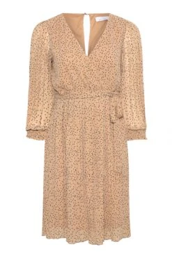 YOURS LONDON - Robe Beige à Pois Cache-Coeur -GrandeTendance Boutique 3aac8d24 2817 49 161192 X