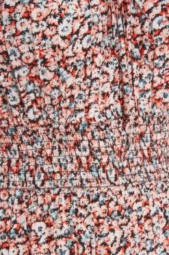 Robe Maxi Blanche & Orange Petites Fleurs Coupe Bardot -GrandeTendance Boutique 3b4efc17 0ec1 45 137134 Z