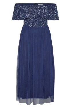 LUXE - Robe Bleue Marine Maxi Design Bardot & Sequins -GrandeTendance Boutique 3b5b0125 d238 4c 161203 X