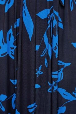 YOURS - Robe Maxi Cache-Coeur Bleue Roi & Noire Feuilles Volanté -GrandeTendance Boutique 3ba17c0a 095f 47 302159 Z