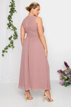 YOURS LONDON - Robe Rose Maxi En Mousseline Demoiselle D'Honneur -GrandeTendance Boutique 3bdf6565 0f47 49 161890 C