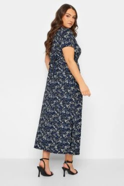 YOURS - Robe Maxi Bleue Marine Floral Cache-Coeur -GrandeTendance Boutique 3dc4e9fe c1ac 48 301783 C