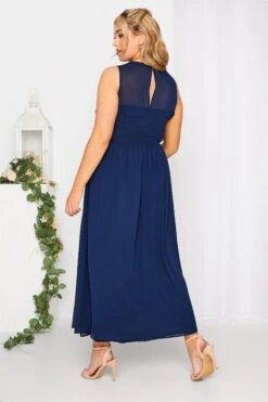 YOURS LONDON - Robe Bleue Marine Maxi En Mousseline Demoiselle D'Honneur -GrandeTendance Boutique 3de45e05 0461 49 161003 C