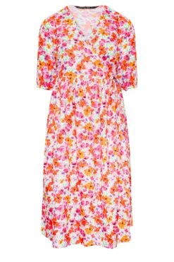 LIMITED COLLECTION - Robe Midaxi Rose Floral Orange Cache-Coeur -GrandeTendance Boutique 3e1eb51c 9fe6 4f 215506 X