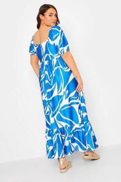 YOURS - Robe Bleue Maxi Tourbillons Volanté -GrandeTendance Boutique 3e42909b 4eaf 49 137546 C