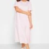 YOURS - Robe Rose Pâle Imprimé Pâquerettes Smocké Manches Courtes -GrandeTendance Boutique 3e9f52c7 d047 45 137397 A
