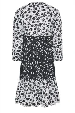 LIMITED COLLECTION - Robe Cache-Coeur Noire Contrastée Tâcheté & Floral -GrandeTendance Boutique 3f57c89f db3b 4d 214897 Y