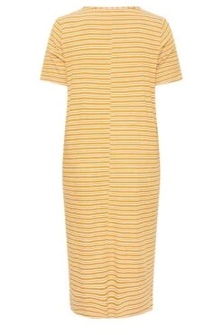 YOURS - Robe T-Shirt Maxi Orangée à Rayures -GrandeTendance Boutique 3fd0699b 3966 40 137566 Y