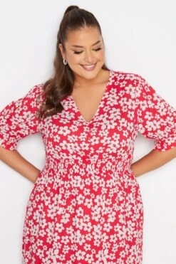 LIMITED COLLECTION - Robe Rouge Floral Ourlet Roulanté Cache-Coeur -GrandeTendance Boutique 4072a5c1 fc6c 43 214395 D