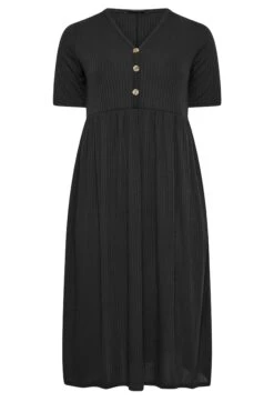 LIMITED COLLECTION - Robe Midi Noire Nervuré Peplum -GrandeTendance Boutique 40b152ee 9693 4c 214245 XR