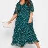 YOURS LONDON - Robe Maxi Verte à Pois Volantée -GrandeTendance Boutique 412cce1e 4615 49 162209 A