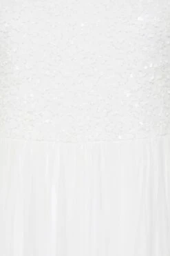 LUXE - Robe Blanche Empiècement Sequin & Tulle -GrandeTendance Boutique 4133a50f 12f5 40 161987 Z