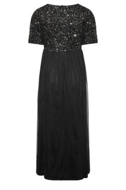 LUXE - Robe Noire Maxi Sequins Manches Courtes & Volantées 15 LUXE - Robe Noire Maxi Sequins Manches Courtes & Volantées -GrandeTendance Boutique 420e9673 f8eb 4b 161932 Y