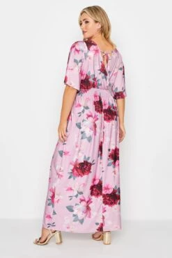 YOURS LONDON - Robe Plissée Rose Poudré Floral Longueur Maxi -GrandeTendance Boutique 439dcdcf 0cf5 49 162124 C