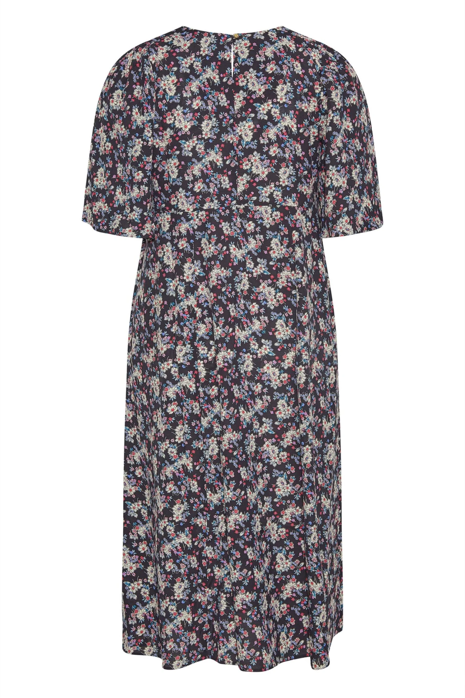 Robe Noire Midi à Fente Design Floral 9 Robe Noire Midi à Fente Design Floral – Image 7