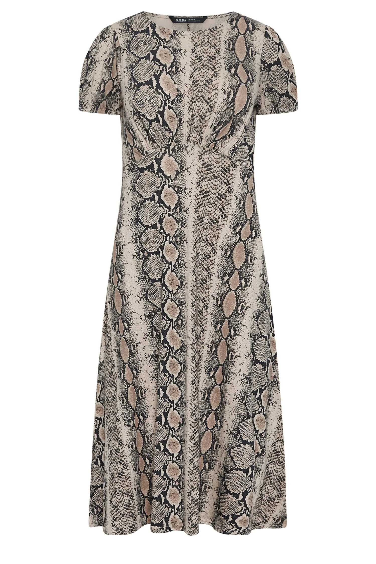 YOURS PETITE - Robe Midi Noire & Beige Serpent En Jersey 8 YOURS PETITE - Robe Midi Noire & Beige Serpent En Jersey – Image 6