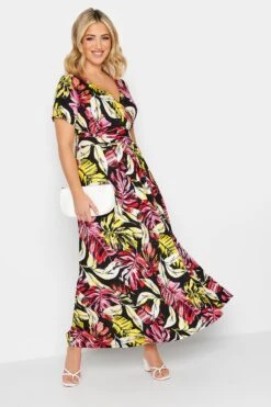 YOURS - Robe Noire Rose & Jaune Maxi Feuilles Cache-Coeur 10 YOURS - Robe Noire Rose & Jaune Maxi Feuilles Cache-Coeur -GrandeTendance Boutique 4553781a 0011 4c 302062 B