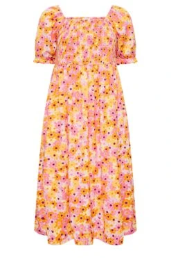 YOURS - Robe Midi Orange & Rose Floral Manches Courtes Bouffantes 14 YOURS - Robe Midi Orange & Rose Floral Manches Courtes Bouffantes -GrandeTendance Boutique 45ada7ac ea01 4f 137321 X