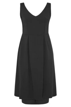 YOURS LONDON - Robe Noire Plissée Ourlet Plongeant -GrandeTendance Boutique 470c7914 65cc 4c 161363 F