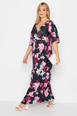 YOURS LONDON - Robe Plissée Bleue Marine Floral Longueur Maxi -GrandeTendance Boutique 473229dc 8f53 45 162125 C