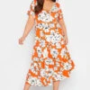 YOURS - Robe Orange Cache-Coeur Manches Courtes -GrandeTendance Boutique 47adfd0d 0fb4 42 301895 A