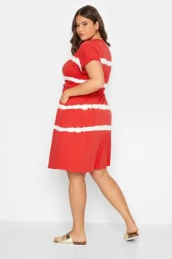 YOURS - Robe T-Shirt Rouge Midi Design Tie & Dye -GrandeTendance Boutique 47f894fd f824 46 137270 C