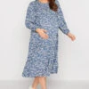 BUMP IT UP MATERNITY - Robe Bleue Petites Fleurs Manches Longues -GrandeTendance Boutique 480e892c c6f7 4b 158366 A