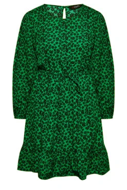 Robe Noire Floral Vert Volantée Manches Longues 12 Robe Noire Floral Vert Volantée Manches Longues -GrandeTendance Boutique 48275cc5 bace 45 137237 X