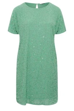 LUXE - Robe Coupe Droite Vert Pistache à Sequins -GrandeTendance Boutique 48437d1f b5a8 4d 161876 X