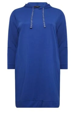 YOURS - Robe-Pull Bleue Roi à Capuche & Poches -GrandeTendance Boutique 48a5324d fb4a 4d 301729 X