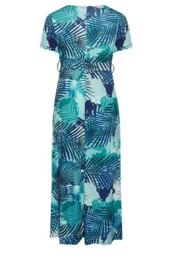 YOURS - Robe Bleue Turquoise Maxi Imprimé Feuilles Tropicales Cache-Coeur 15 YOURS - Robe Bleue Turquoise Maxi Imprimé Feuilles Tropicales Cache-Coeur -GrandeTendance Boutique 48bbec3e 43da 4d 301991 Y