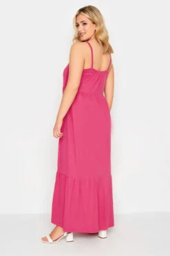 YOURS - Robe Rose Volantée Fines Bretelles Maxi En Jersey -GrandeTendance Boutique 492cdba9 32a8 43 137357 C