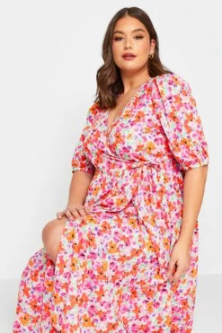 LIMITED COLLECTION - Robe Midaxi Rose Floral Orange Cache-Coeur -GrandeTendance Boutique 492fbc75 192b 4b 215506 D