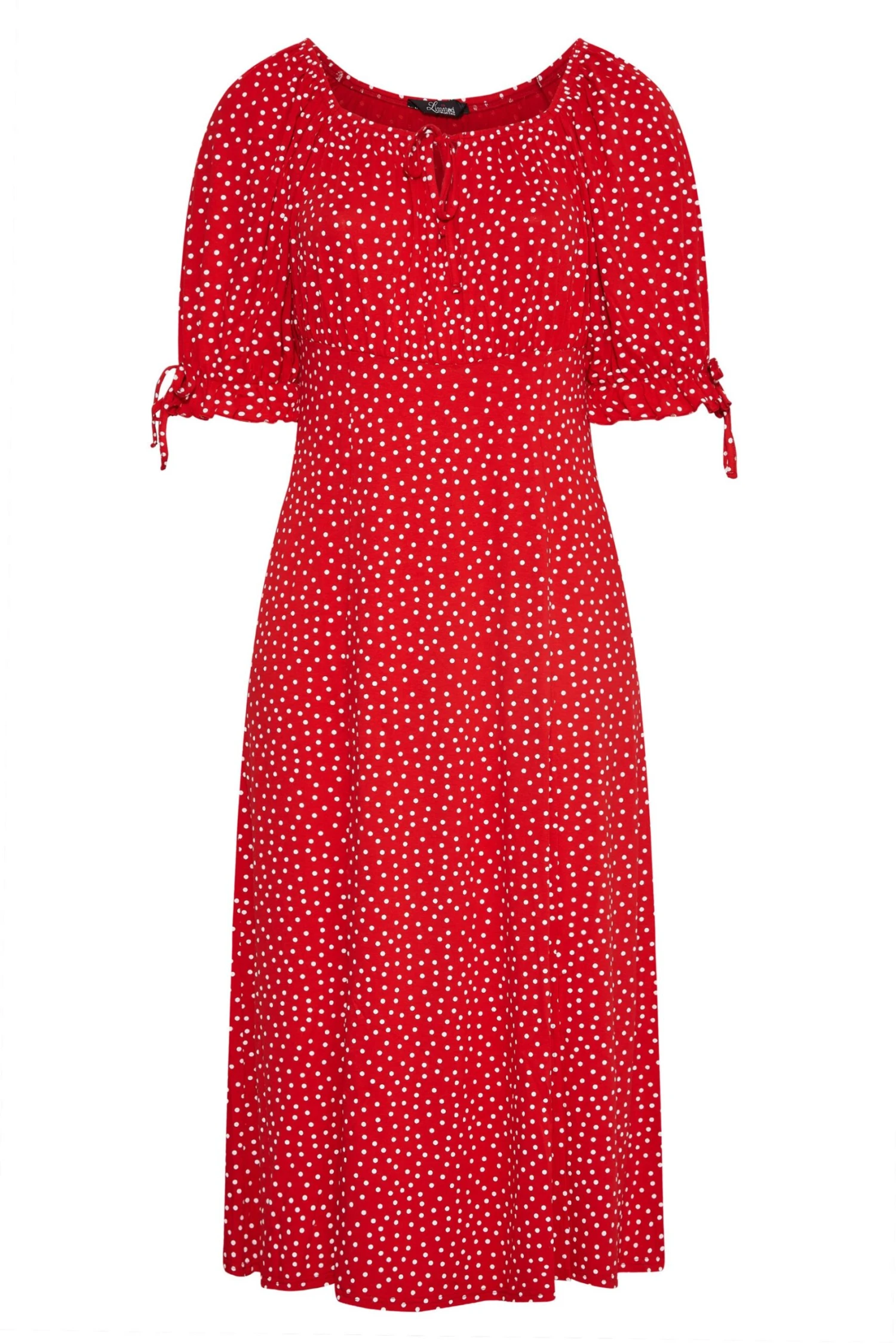 LIMITED COLLECTION - Robe Rouge Maxi Style Milkmaid à Pois 8 LIMITED COLLECTION - Robe Rouge Maxi Style Milkmaid à Pois – Image 6
