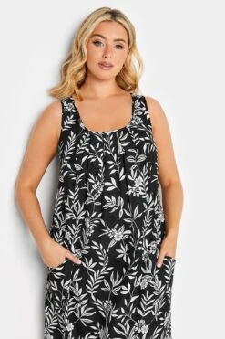 YOURS - Robe Floral Noire & Blanche à Poches -GrandeTendance Boutique 493dd3bb f365 41 137327 D