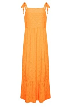 YOURS - Robe Maxi Orange Broderie Anglaise Volantée -GrandeTendance Boutique 497cd27a ce3e 4c 137536 X