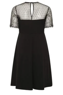 YOURS LONDON - Robe Noire Patineuse Manches Courtes Dentelles -GrandeTendance Boutique 4a054e93 acb2 42 161906 Y